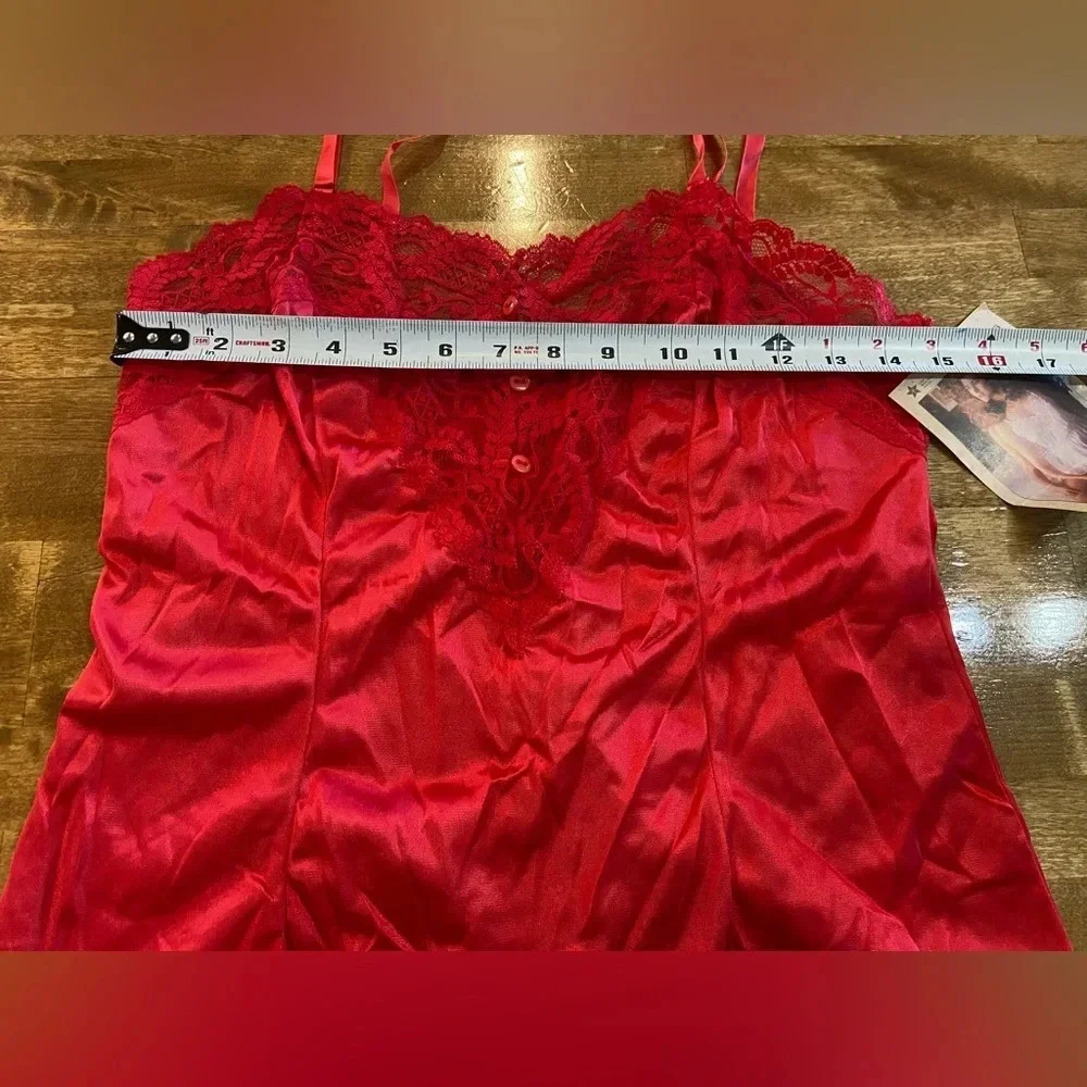 ASHLEY TAYLOR Vintage 80s 90s Red Lingerie Set Two Piece Size Medium 6 USA Made‎
